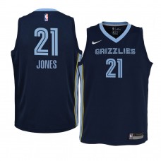 youth Memphis Grizzlies #21 Tyus Jones 2020-21 Icon Edition Navy Jersey