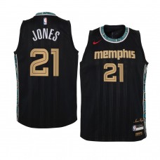 Youth Memphis Grizzlies #21 Tyus Jones 2020-21 City New Uniform Black Jersey