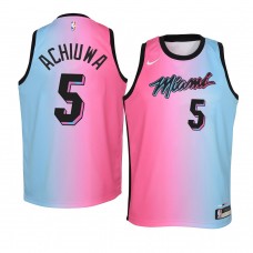 Youth Miami Heat #5 Precious Achiuwa 2020-23 City Rainbow Blue Pink Jersey