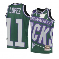 Youth Milwaukee Bucks Brook Lopez Big Face 2.0 Hardwood Classics Jersey Green