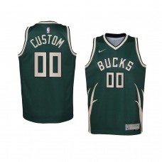 Youth Milwaukee Bucks Custom 2021 Earned Edition Swingman Green Jersey