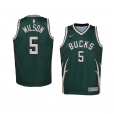 Youth Milwaukee Bucks D.J. Wilson 2021 Earned Edition Swingman Green Jersey