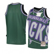 Youth Milwaukee Bucks Big Face 2.0 Hardwood Classics Jersey Green