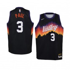 youth Phoenix Suns #3 Chris Paul 2020-21 City Edition 2020 Trade Black Jersey