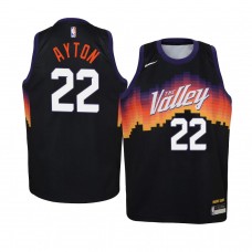 Youth Phoenix Suns #22 Deandre Ayton 2020-21 City Black Jersey