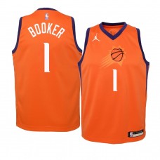 Youth Phoenix Suns #1 Devin Booker Statement Jumpman Jersey Orange