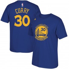 Youth Golden State Warriors #30 Stephen Curry T-Shirt Game Name and Number Blue Jersey